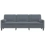 Sofá de 3 plazas con cojines terciopelo gris oscuro 210 cm de , Sofás - Ref: Foro24-3278240, Precio: 287,07 €, Descuento: %