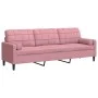 Sofá de 3 plazas con cojines terciopelo rosa 210 cm de , Sofás - Ref: Foro24-3278242, Precio: 354,11 €, Descuento: %