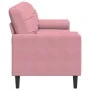 3-seater sofa with pink velvet cushions 210 cm by , Sofas - Ref: Foro24-3278242, Price: 354,11 €, Discount: %