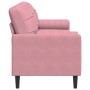 Sofá de 3 plazas con cojines terciopelo rosa 210 cm de , Sofás - Ref: Foro24-3278242, Precio: 359,94 €, Descuento: %