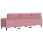 Sofá de 3 plazas con cojines terciopelo rosa 210 cm de , Sofás - Ref: Foro24-3278242, Precio: 354,11 €, Descuento: %