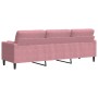 Sofá de 3 plazas con cojines terciopelo rosa 210 cm de , Sofás - Ref: Foro24-3278242, Precio: 359,94 €, Descuento: %