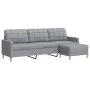 Sofá de 3 plazas con taburete de tela gris claro 210 cm de , Sofás - Ref: Foro24-3278249, Precio: 327,04 €, Descuento: %