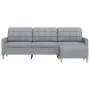 Sofá de 3 plazas con taburete de tela gris claro 210 cm de , Sofás - Ref: Foro24-3278249, Precio: 327,04 €, Descuento: %