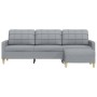 Sofá de 3 plazas con taburete de tela gris claro 210 cm de , Sofás - Ref: Foro24-3278249, Precio: 331,79 €, Descuento: %