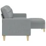 Sofá de 3 plazas con taburete de tela gris claro 210 cm de , Sofás - Ref: Foro24-3278249, Precio: 327,04 €, Descuento: %