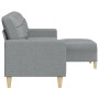 Sofá de 3 plazas con taburete de tela gris claro 210 cm de , Sofás - Ref: Foro24-3278249, Precio: 331,79 €, Descuento: %