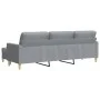 Sofá de 3 plazas con taburete de tela gris claro 210 cm de , Sofás - Ref: Foro24-3278249, Precio: 327,04 €, Descuento: %