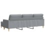 Sofá de 3 plazas con taburete de tela gris claro 210 cm de , Sofás - Ref: Foro24-3278249, Precio: 331,79 €, Descuento: %