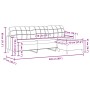 Sofá de 3 plazas con taburete de tela gris claro 210 cm de , Sofás - Ref: Foro24-3278249, Precio: 331,79 €, Descuento: %