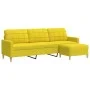 Sofá de 3 plazas con taburete de tela amarillo claro 210 cm de , Sofás - Ref: Foro24-3278254, Precio: 349,71 €, Descuento: %