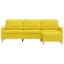 Sofá de 3 plazas con taburete de tela amarillo claro 210 cm de , Sofás - Ref: Foro24-3278254, Precio: 349,71 €, Descuento: %
