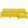 Sofá de 3 plazas con taburete de tela amarillo claro 210 cm de , Sofás - Ref: Foro24-3278254, Precio: 355,24 €, Descuento: %