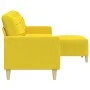 Sofá de 3 plazas con taburete de tela amarillo claro 210 cm de , Sofás - Ref: Foro24-3278254, Precio: 349,71 €, Descuento: %