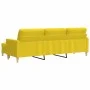 Sofá de 3 plazas con taburete de tela amarillo claro 210 cm de , Sofás - Ref: Foro24-3278254, Precio: 349,71 €, Descuento: %