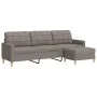 Sofá de 3 plazas con taburete de tela gris taupe 210 cm de , Sofás - Ref: Foro24-3278256, Precio: 369,51 €, Descuento: %