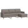 Sofá de 3 plazas con taburete de tela gris taupe 210 cm de , Sofás - Ref: Foro24-3278256, Precio: 375,17 €, Descuento: %
