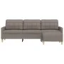 Sofá de 3 plazas con taburete de tela gris taupe 210 cm de , Sofás - Ref: Foro24-3278256, Precio: 369,51 €, Descuento: %