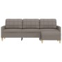 Sofá de 3 plazas con taburete de tela gris taupe 210 cm de , Sofás - Ref: Foro24-3278256, Precio: 375,17 €, Descuento: %