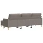 Sofá de 3 plazas con taburete de tela gris taupe 210 cm de , Sofás - Ref: Foro24-3278256, Precio: 369,51 €, Descuento: %