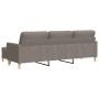 Sofá de 3 plazas con taburete de tela gris taupe 210 cm de , Sofás - Ref: Foro24-3278256, Precio: 375,17 €, Descuento: %