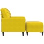 Sillón con taburete terciopelo amarillo 60 cm de , Sofás - Ref: Foro24-3278263, Precio: 194,50 €, Descuento: %