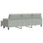 Sofá de 3 plazas con taburete de terciopelo gris claro 210 cm de , Sofás - Ref: Foro24-3278277, Precio: 329,48 €, Descuento: %