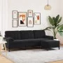 Sofá de 3 plazas con taburete de terciopelo negro 210 cm de , Sofás - Ref: Foro24-3278282, Precio: 335,65 €, Descuento: %