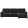 Sofá de 3 plazas con taburete de terciopelo negro 210 cm de , Sofás - Ref: Foro24-3278282, Precio: 335,65 €, Descuento: %