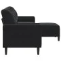 Sofá de 3 plazas con taburete de terciopelo negro 210 cm de , Sofás - Ref: Foro24-3278282, Precio: 335,65 €, Descuento: %