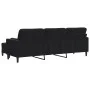 Sofá de 3 plazas con taburete de terciopelo negro 210 cm de , Sofás - Ref: Foro24-3278282, Precio: 335,65 €, Descuento: %