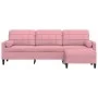 Dreisitzer-Sofa mit rosa Samt-Hocker, 210 cm. von , Sofas - Ref: Foro24-3278280, Preis: 381,98 €, Rabatt: %