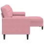 Sofá de 3 plazas con taburete de terciopelo rosa 210 cm de , Sofás - Ref: Foro24-3278280, Precio: 381,98 €, Descuento: %