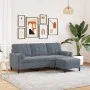 Sofá de 3 plazas con taburete de terciopelo gris oscuro 180 cm de , Sofás - Ref: Foro24-3278268, Precio: 296,83 €, Descuento: %