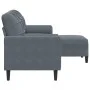 Sofá de 3 plazas con taburete de terciopelo gris oscuro 180 cm de , Sofás - Ref: Foro24-3278268, Precio: 296,83 €, Descuento: %