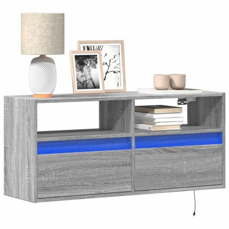 Mueble de TV de pared con luces LED gris Sonoma 100x31x45 cm de , Muebles TV - Ref: Foro24-852339, Precio: 73,82 €, Descuento: %