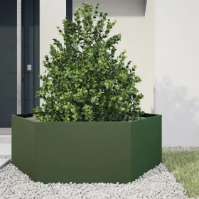 Jardinera hexagonal de acero verde oliva 138x120x45 cm de , Maceteros y jardineras - Ref: Foro24-851139, Precio: 97,88 €, Des...