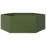 Jardinera hexagonal de acero verde oliva 138x120x45 cm de , Maceteros y jardineras - Ref: Foro24-851139, Precio: 99,92 €, Des...