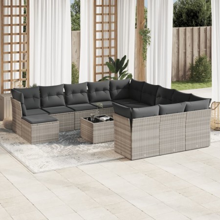 Set sofás de jardín con cojines 13 piezas ratán sintético gris de , Conjuntos de jardín - Ref: Foro24-3218642, Precio: 908,37...