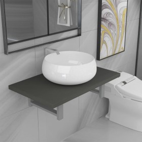 Conjunto de muebles de baño 2 piezas cerámica gris de , Muebles de baño - Ref: Foro24-279334, Precio: 92,66 €, Descuento: %