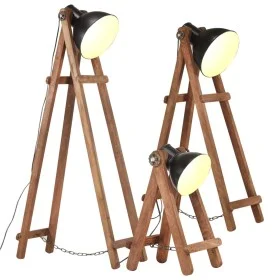 Lámpara de pie 3 pzas madera maciza de mango negro E27 de , Lámparas - Ref: Foro24-320593, Precio: 194,01 €, Descuento: %