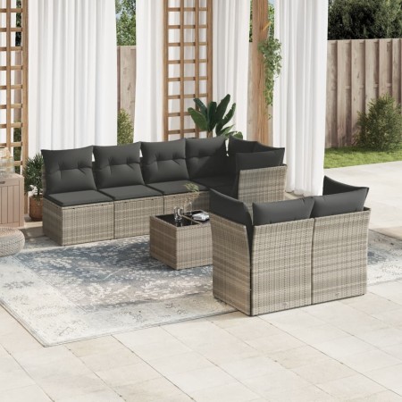 Set de sofás de jardín 8 pzas y cojines ratán sintético gris de , Conjuntos de jardín - Ref: Foro24-3249141, Precio: 562,31 €...