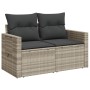 Sofá de jardín con cojines 2 plazas ratán sintético gris claro de , Sofás de exterior - Ref: Foro24-366185, Precio: 169,63 €,...