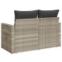 Sofá de jardín con cojines 2 plazas ratán sintético gris claro de , Sofás de exterior - Ref: Foro24-366185, Precio: 169,63 €,...