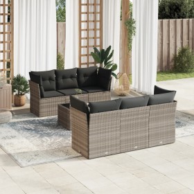 Set de sofás de jardín 7 pzas con cojines ratán PE gris claro de , Conjuntos de jardín - Ref: Foro24-3249101, Precio: 473,17 ...