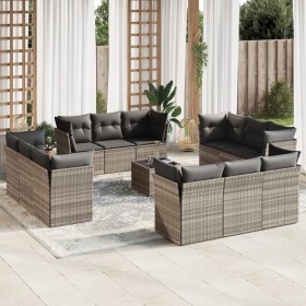 Set sofás de jardín con cojines 13 piezas ratán sintético gris de , Conjuntos de jardín - Ref: Foro24-3249181, Precio: 969,51...