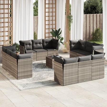 Set sofás de jardín con cojines 13 piezas ratán sintético gris de , Conjuntos de jardín - Ref: Foro24-3249181, Precio: 969,51...