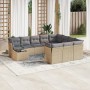 Set de sofás de jardín 11pzas con cojines ratán sintético beige en Conjuntos de jardín | Comprar online en Foru.es