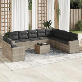 Set de sofás de jardín 11 pzas y cojines ratán sintético gris von , Modulare Sofas für den Außenbereich - Ref: Foro24-3251519...