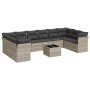 Set de sofás de jardín 11 pzas y cojines ratán sintético gris de , Conjuntos de jardín - Ref: Foro24-3250051, Precio: 748,11 ...